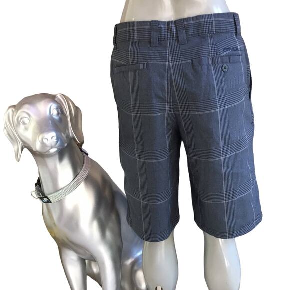 O'Neill Bermuda Plaid Polyester Viscose Shorts Blue Men's Size 30 - Picture 1 of 6